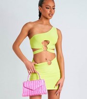 Missy Empire Light Green Slinky Cut Out Crop Top